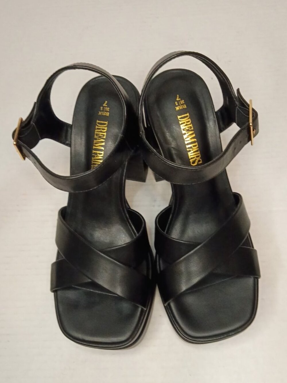 Dream Pairs Black Platform Block Heel Sandals Women’s Size 7